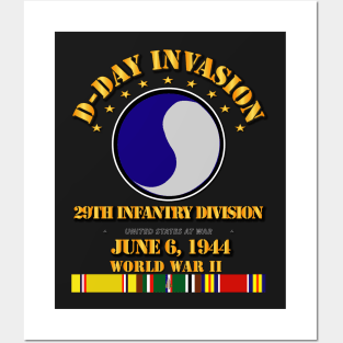 29th Infantry Div - D Day w Svc Ribbons Posters and Art